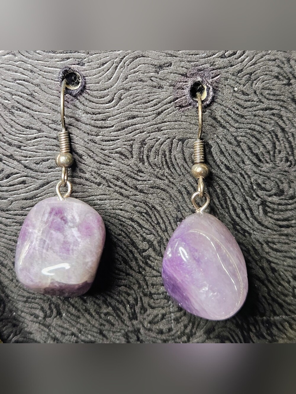 Amethyst Purple Stone Drop Earrings